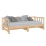 Divano Letto con Letto Estraibile 90x200cm Legno Massello Pino