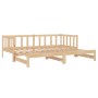 Divano Letto con Letto Estraibile 90x200cm Legno Massello Pino