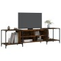 Mobile Porta TV Rovere Fumo 203x37x50 cm in Legno Multistrato