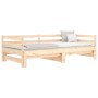 Divano Letto con Letto Estraibile 90x190 cm Legno Massello Pino