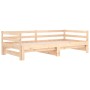 Divano Letto con Letto Estraibile 90x190 cm Legno Massello Pino