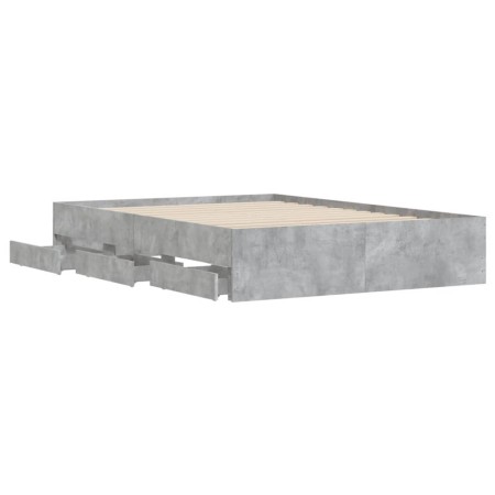 Giroletto Cassetti Grigio Cemento 135x190 cm Legno Multistrato