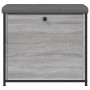 Panca Portascarpe Cassetto Ribaltabile Grigio Sonoma 62x32x56cm