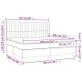 Letto a Molle Materasso e LED Grigio Chiaro 200x200 cm Tessuto