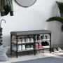 Panca Porta Scarpe Grigio Sonoma 82x32x47 cm Legno Multistrato