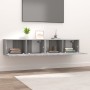 Mobili TV 2pz Grigio Sonoma 80x30x30cm Legno Multistrato