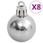 Set Palline di Natale 111 pz Bianco e Grigio in Polistirene