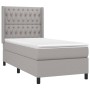 Letto a Molle Materasso e LED Grigio Chiaro 90x190 cm Tessuto