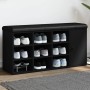 Panca Porta Scarpe Nera 102x32x50 cm in Legno Multistrato