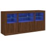 Credenza con Luci LED Rovere Marrone 142,5x37x67 cm