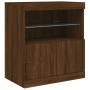 Credenza con Luci LED Rovere Marrone 142,5x37x67 cm