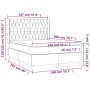 Letto a Molle Materasso e LED Grigio Chiaro 140x200 cm Tessuto