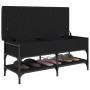 Panca Porta Scarpe Nera 102x42x45 cm in Legno Multistrato