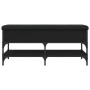 Panca Porta Scarpe Nera 102x42x45 cm in Legno Multistrato