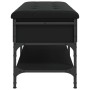 Panca Porta Scarpe Nera 102x42x45 cm in Legno Multistrato