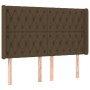 Letto a Molle Materasso e LED Marrone Scuro 140x200 cm Tessuto