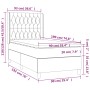 Letto a Molle con Materasso e LED Crema 90x190 cm in Tessuto