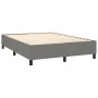 Letto a Molle Materasso e LED Grigio Scuro 140x190cm in Tessuto