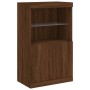 Credenza con Luci LED Rovere Marrone 181,5x37x100 cm