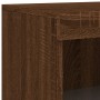 Credenza con Luci LED Rovere Marrone 181,5x37x100 cm