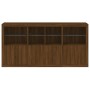 Credenza con Luci LED Rovere Marrone 202x37x100 cm