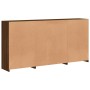 Credenza con Luci LED Rovere Marrone 202x37x100 cm