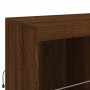 Credenza con Luci LED Rovere Marrone 202x37x100 cm