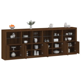 Credenza con Luci LED Rovere Marrone 283x37x100 cm