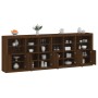 Credenza con Luci LED Rovere Marrone 283x37x100 cm