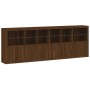 Credenza con Luci LED Rovere Marrone 283x37x100 cm