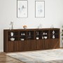 Credenza con Luci LED Rovere Marrone 283x37x100 cm