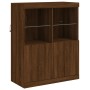 Credenza con Luci LED Rovere Marrone 283x37x100 cm