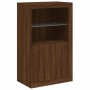 Credenza con Luci LED Rovere Marrone 162x37x100 cm