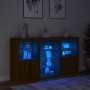 Credenza con Luci LED Rovere Marrone 181,5x37x100 cm