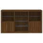 Credenza con Luci LED Rovere Marrone 181,5x37x100 cm
