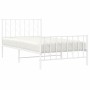 Giroletto con Testiera e Pediera Metallo Bianco 100x190 cm