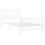 Giroletto con Testiera e Pediera Metallo Bianco 100x190 cm