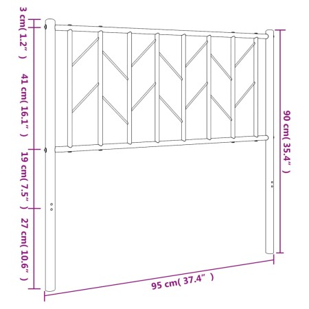 Testiera in Metallo Bianco 90 cm