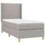 Letto a Molle Materasso e LED Grigio Chiaro 90x200 cm Tessuto