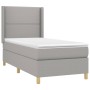 Letto a Molle Materasso e LED Grigio Chiaro 80x200 cm Tessuto