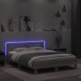 Giroletto con Testiera e LED Grigio Sonoma 150x200 cm