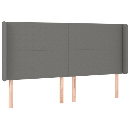 Letto a Molle Materasso e LED Grigio Scuro 200x200cm in Tessuto