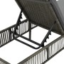 Lettino Prendisole con Cuscino in Polyrattan Grigio