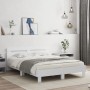 Giroletto con Testiera Bianco 140x190 cm in Legno Multistrato