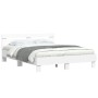 Giroletto con Testiera Bianco 140x190 cm in Legno Multistrato