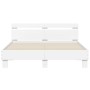 Giroletto con Testiera Bianco 140x190 cm in Legno Multistrato