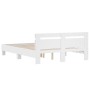 Giroletto con Testiera Bianco 140x190 cm in Legno Multistrato