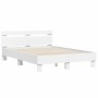 Giroletto con Testiera Bianco 135x190 cm in Legno Multistrato