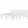 Giroletto con Testiera Bianco 135x190 cm in Legno Multistrato