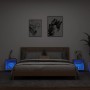 Comodini con Luci LED a Parete 2pz Rovere Sonoma